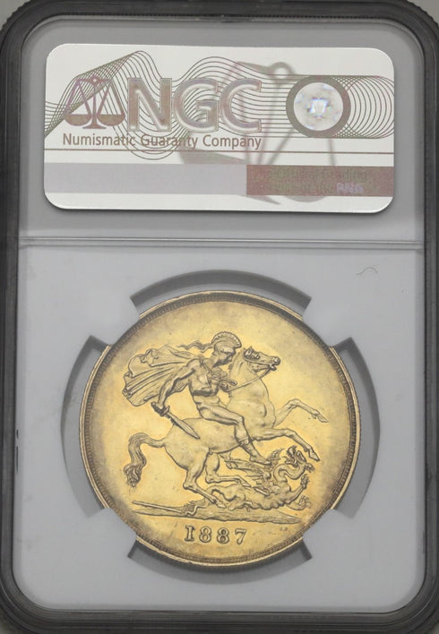 イギリス 1887年 ヴィクトリア女王 ジュビリーヘッド 5ポンド金貨 AU58:6322064-001-UNIVERSAL COIN